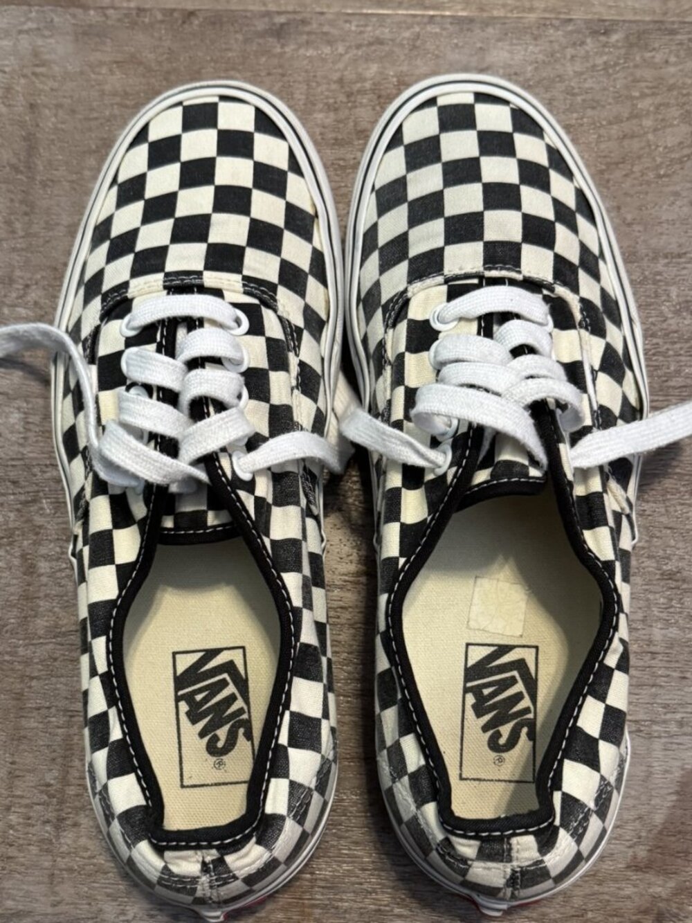 Authentic Vans B&W Checkerboard Canvas Sneakers size 9.5 M / 11 W